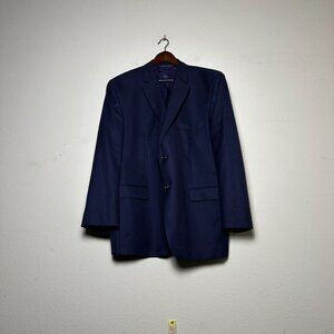 Jack Victor Men Navy Blazer Canada Exclusive Von Maur Size 44R Wool Silk Blend